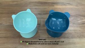 Pet Bowl Cat Dog Food Water Bowl Litter Feeding Dish Tilt Pet Neck Protectors Mangkuk Bekas Makanan Kucing Anjing