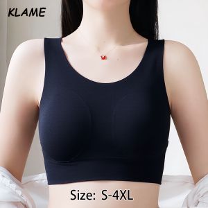 KLAME M-4XL Soild Color Plus Size Womens Seamless Invisible Breathable Thin Cup Bra KLM1382