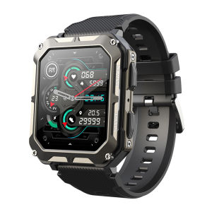 C20 Pro Men Outdoor Smart Watch 1.83" Large HD Screen Bluetooth Call Heart Rate Blood Oxygen Sleep Monitor Multi-Sport Modes Pedometer Calorie Fitness Tracker for Android iOS