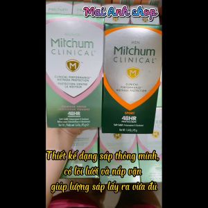[Hàng Auth - Chọn mùi] Lăn khử mùi dạng sáp nam nữ Mitchum Clinical Performance hiệu quả 48 giờ ngăn tiết mồ hôi