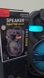ลำโพงบลูทูธ รุ่น ZQS10102 ฟรีไมค์ลอย1ไมค์สาย1/รีโมท1ตัว ดอก10นิ้ว กำลังขับ20W  รองรับAUX TF USB ปิดไฟได้ เพิ่ม-ลดเสียงได้ เสียงเบสแน่น ลำโพงพร้อมไมค์