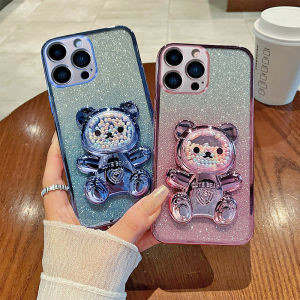 เคสโทรศัพท์ Samsung Galaxy A56 A36 A26 A16 A06 5G ใหม่2025 ลูกบอลโฟมไหลหมีขาตั้งโทรศัพท์ปลอกนิ่มโปร่งใสกลิตเตอร์และเคสฝาปิดโทรศัพท์ เคสSamsung A26 5G