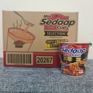 Mie Sedaap Cup Mi instan Kuah /Goreng Kemasan 75g/harga untuk satu karton isi 12 Cup.