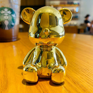 Violent Bear Decoration Small Size Colorful Electroplating Bear Figurine Garage Kits Gift Office Desk Surface Panel Car Interior Decoration