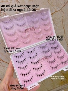 MENGJIESHANGPIN | Mi giả tự nhiên cho nữ Mi giả tổng hợp dung tích lớn 40 đôi Mi giả trong suốt bằng nhựa Dễ sử dụng Mùa hè 2024