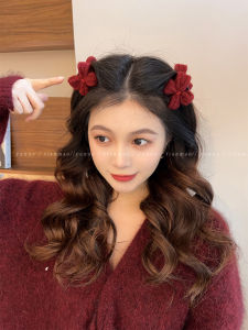 Red Butterfly Knot Hair Clip Ageless New Year Forehead Clip Autumn Winter Hair Accessory Fresh out Original Design YN Brand