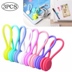 3 Pcs Magnetic Silicone Cable Ties Cable Cord Winder Multifunction Home Office Headphones Data Cable Organizer