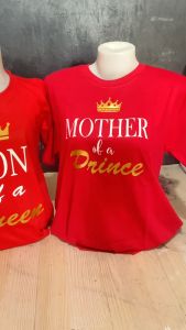 Mother Son and Prince Shirt Round Neck Tees Shirts for Him Her Basic Daily Wear
