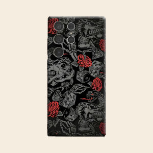 Skull Snake Rose Luxury Fashion Full Lens Protective Case for Samsung Galaxy S26 S25 S24 A56 A36 Plus Ultra