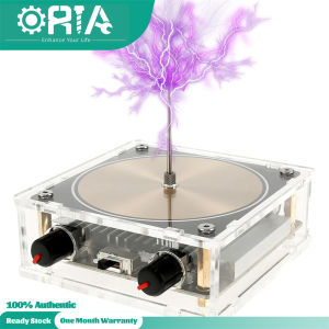 ORIA Music Solid State Tesla Coil pembesar suara Plasma Arc Lightning buatan Bluetooth muzik Tesla Coil dengan Arc taktil pemutihan tanpa wayar mod BT/AUX (Plug EU)