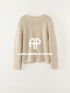 Casual Elegant Crescent Collar Cashmere Silk Knit Sweater