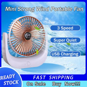 Mini Table Fan Portable USB Desk Travel Personal Fan 3 Speeds Quiet Operation for Home Office Car Outdoor