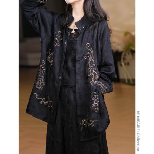 XIAOER | Jacquard with Gold Thread Embroidery Long Sleeve Jacket