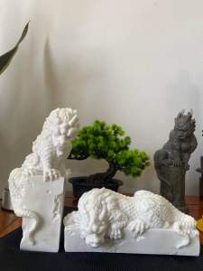 Cặp Tượng Song Long Toạ Thạch Decor Decor Phòng Tiểu Cảnh