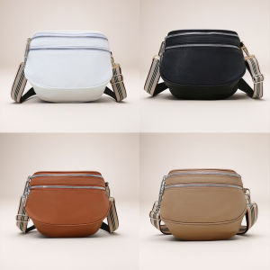Fashionable Wide Shoulder Strap Waist Bag Womens Crossbody Bag Stylish Retro Chest Bag Commuter Style Daily Use Polyester Material