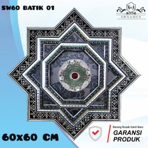 [BERGARANSI] Ornamen Plafon PVC 60x60 Cm Cocok Untuk Semua Plafon Fitting Hiasan Lampu Plafon