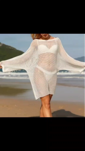 เดรสสั้นสวมทับชุดว่ายน้ำ สไตล์โบฮีเมี่ยน A82994