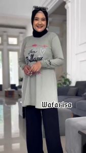Tunik Wanita Lengan Panjang Roxy Tunik Kaos Katun Combed 24s S M L XL XXL 3XL Baju Atasan Jumbo Adem