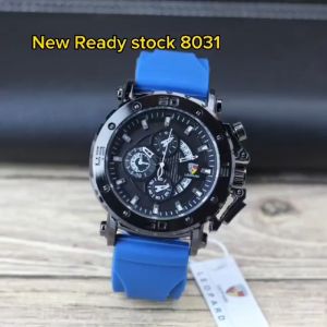 Jam tangan pria Leopard 8031 tali karet/rubber chrono off/tanggal aktif original