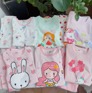 Bộ Đồ Ngủ Tay Dài Bằng Cotton Nguyên Chất 95% Cho Bé Gái Áo Choàng Len Mềm Mại Thoải Mái Quần Áo Mặc Nhà Mùa Thu