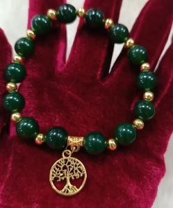 Lucky Charm GREEN Money Tree Bracelet w/ (G) Beads Blessed and Cleansed