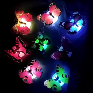 Colorful Romantic LED Butterfly sticker Night LED Light Home Room Decor Lamp Night Light Wall Light