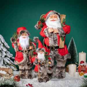 Classic Red Santa Claus with Backpack and Skateboard Ornament