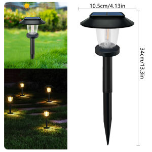 NEWSTYLE | 1-4PCS Bright Solar Pathway Lights Outdoor Auto On/Off Solar Powered Landscape Light Tungsten Garden Yard Lawn Walkway 