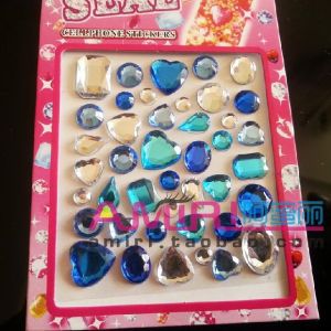 Stage Makeup Face Stickers Diamond Decorations Peacock Dance Anime Cos Music Festival Eye Rhinestone Stickers Five-Star Colorful Crystals Luminous Stickers