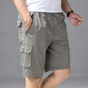 Loose Fit Cotton Workwear Shorts Mens Summer Fashion Beach Casual Mid-Length Outerwear Large Size Five-Quarter Pants