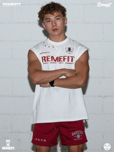 เสื้อกั๊กบาสเก็ตบอลฤดูร้อน REMEFIT ผ้ากีฬาสไตล์อเมริกัน ทรงหลวม คอตั้ง สไตล์ลำลอง เสื้อกั๊กฝึกซ้อมบาสเก็ตบอล