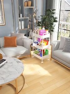3/4 layer Moving Rack Trolley Storage Cart Shelf Rack Owith Wheels and Handle Trolley Cart Shelf Organizer Storage Rack Shelf Kitchen Organizer Room Wall Cabinets Home Bedroom Bathroom Organizer Bath Rack Bathroom Shelves Rolling Trolley Cabinets