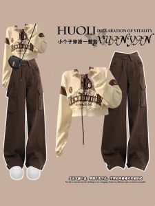 Bộ Đồ Thể Thao Thường Ngày Phong Cách Hàn Quốc Dành Cho Nữ Bộ Đồ Hai Mảnh Dài Tay Cổ Polo Mùa Xuân Thu