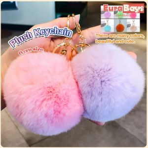 E.B. Simple Versatile Plush Keychain Pendant Female Style Imitation Rex Rabbit Fur Ball Schoolbag Student Cute Keycha