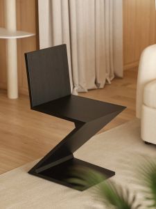 เก้าอี้ทานอาหารแบบเรียบง่าย ทรง Z ทรงเรียบง่าย ดีไซน์เนอร์ วินเทจ สำหรับใช้ในบ้าน สำหรับผู้ใหญ่ ไม่ต้องประกอบ