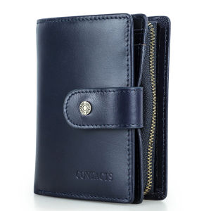 Royal Bagger Genuine Cow Leather Fashion RFID Short Wallet Clutch Purse For Men Boys Business Card Clip Bag Casual High Capacity Multi-Card Position Wallets