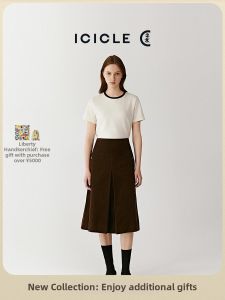 ICICLE | Cotton Corduroy Mid Length Skirt