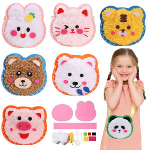 Sewing Your Own Animal Bags First Sewing Kit for Kids Beginners Arts Crafts for Girls Ages 4 5 6 7 8 Learn to Sew Animal Dolls B