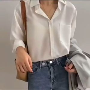 Blouse For Women Long Sleeve Loose Retro Shirt Plus Size Top