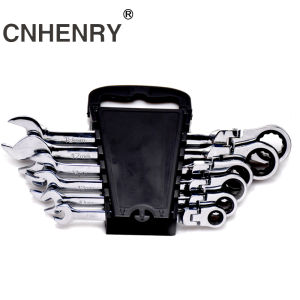 6Pcs Ratchet Wrench Set 8-10-12-13-17-19mm CR-V Steel Metric Ratcheting Spanner Auto Repair Hand Tools