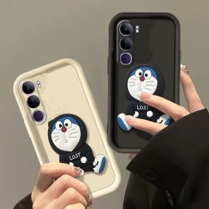 ใหม่ เคสโทรศัพท์ Phone Case VIVO Y200 Y19s X100 X90 X80 T1 Pro 5G Ins น่ารักแฟชั่นการ์ตูนตุ๊กตาโดราเอม่อนสามมิติ เคสโทรศัพท์ อ่อนซิลิโคนที่มี2024สายคล้องเรียบง่าย