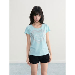 ARCG | Summer Dopamine Blue T-Shirt Female Short Slim-fit