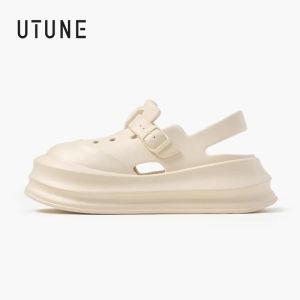UTUNE Metallic Platform Clogs Womens Height-Increasing Non-Slip Sandals Casual Versatile Beach & Outdoor Water Shoes Lolita Sty