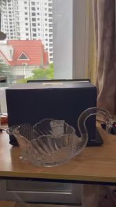 Khay Pha Lê Cao Cấp GODINGER SWAN Khay Trang Trí Bàn Tiệc Nhập Đức