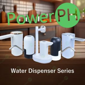 POWERPH Automatic Water Dispenser Rechargeable Wireless Intelligent Pump With Transferrable Plastic Silicone Bottle Cap for 4L 5L 6L 7L 8L 10L Smart Touch Screen Foldable Bar For Bottled Distilled & Purified Water