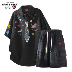 CHARLES JANGS HAPPY HEART | Classic Style T-Shirt and Shorts Set
