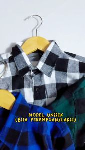 Baju Couple Keluarga: Ibu Ayah Anak Kemeja Kotak Flanel Hem Set Cewek Cowok Lengan Panjang