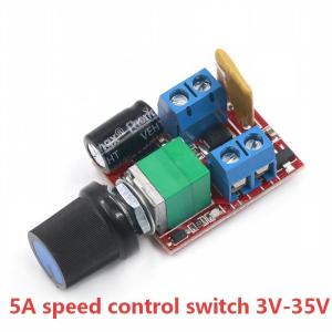 OUHOE | PWM DC Motor Speed Controller Adjustable Knob Stable Output Low Heat for Car Fan Modification Industrial Equipment Use