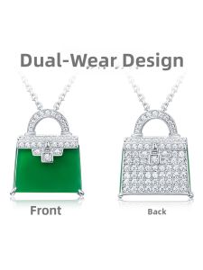 AILEQ | Natural Jade Standard Silver Light Luxury Women Necklace