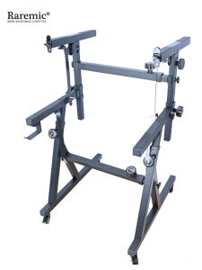 Double Layer Thickened Metal Z Type Keyboard Piano Stand with 2 Inch Casters Electronic Organ Rack Adjustable Height Guzheng